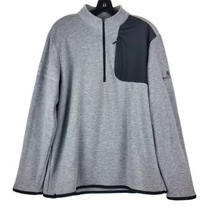 ADIDAS Sweater Golf Pullover 1/4 Zip Casual BLACK ROCK Spell Out